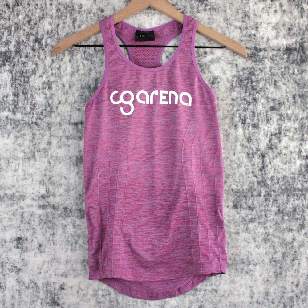Alphalete Womens Size M Tank Top Marled Pink Athletic Gym Run LOGO